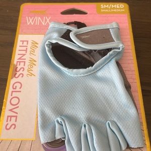 Blue workout gloves